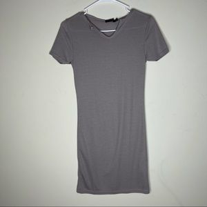 PRETTYLITTLETHING Ribbed Midi Dress